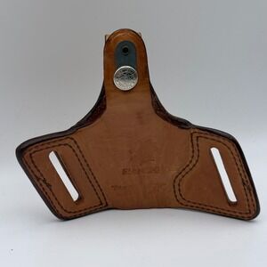 Bianchi Black Widow Model 5 Tan Leather Holster Right Hand OWB Thumb Snap
